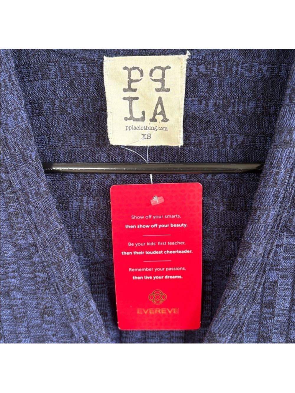 NWT EVEREVE PPLA Clothing Aggie Long Like Ribbed Duster Top Indigo Size XS - Picture 3 of 9